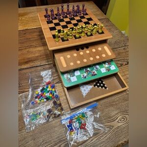 Cardinal Games Real Wood Classic Game Set 1980s Complete w Manual (Read)